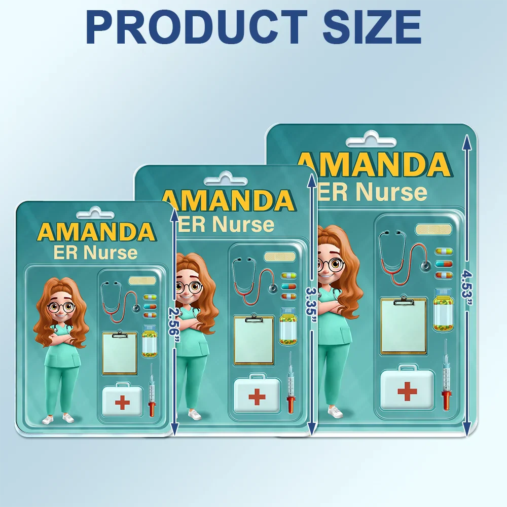 3D Effect Nurse Job Title Pack Packaging - Personalized Acrylic Car Hanger - Image 4