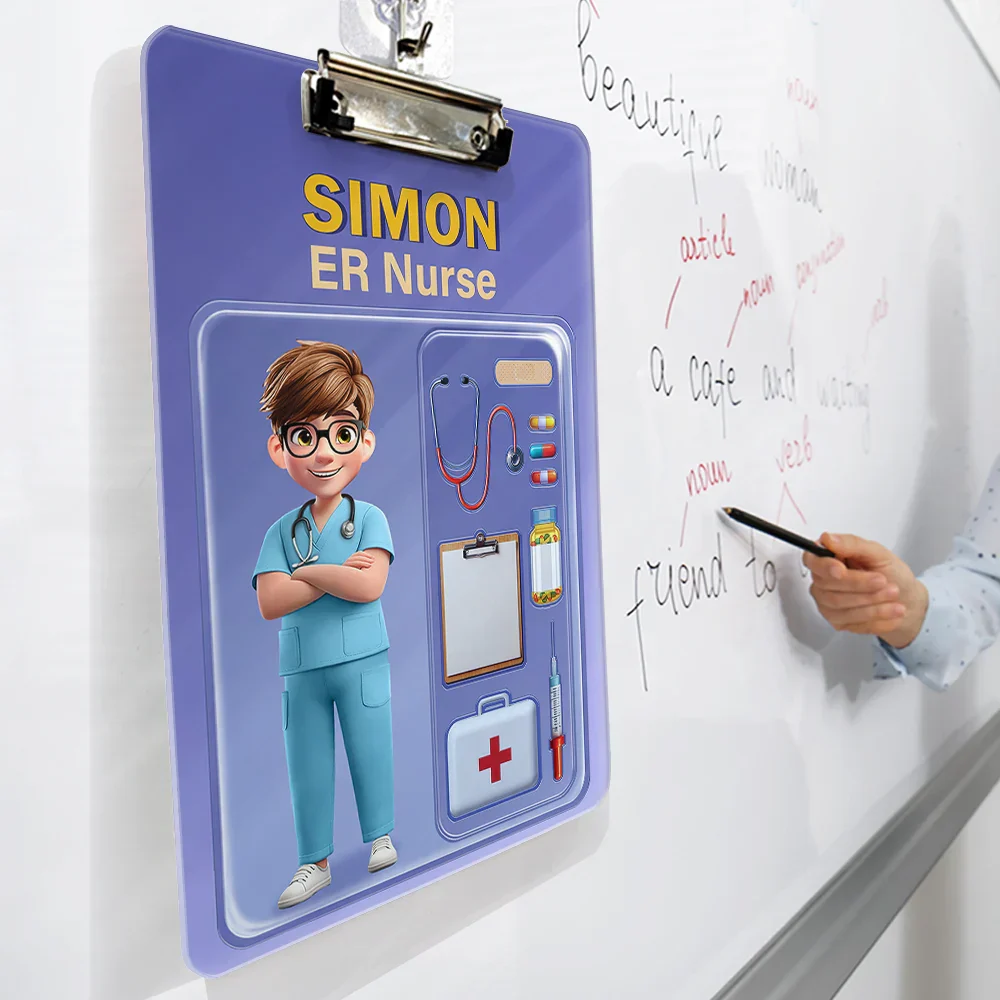 3D Effect Nurse Job Title Pack Packaging - Personalized Acrylic Clipboard - Image 3