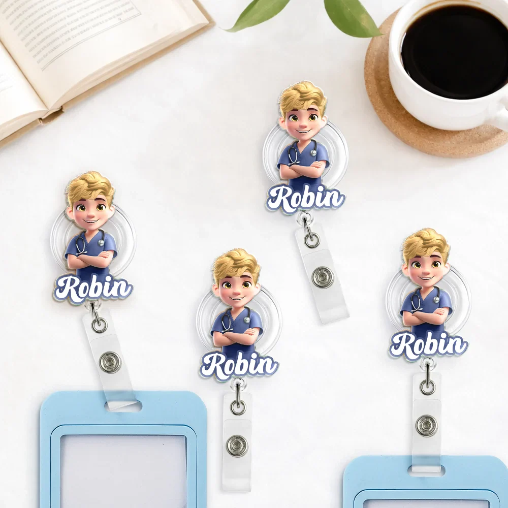 3D Effect Nurse Name - Personalized Badge Reel - Image 5