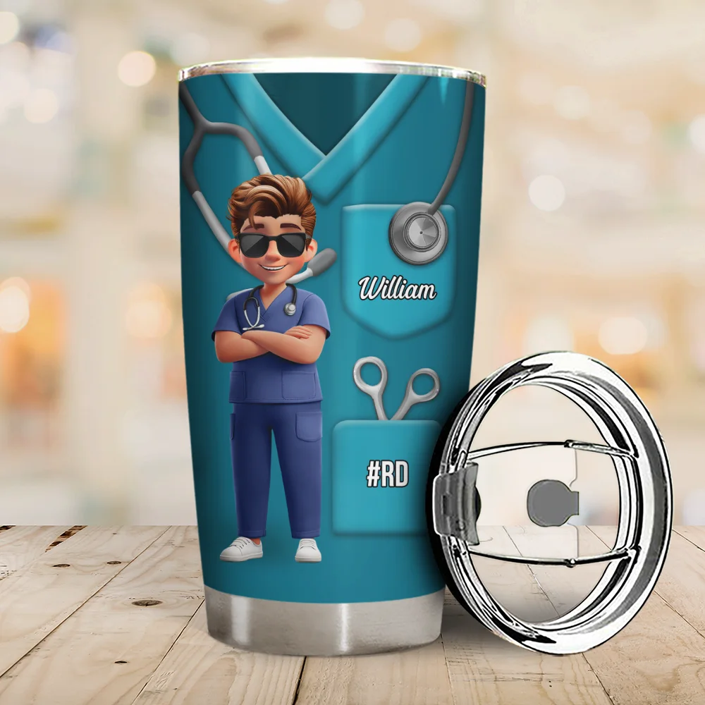3D Effect Nurse Nutrition Facts - Personalized Tumbler - Image 2