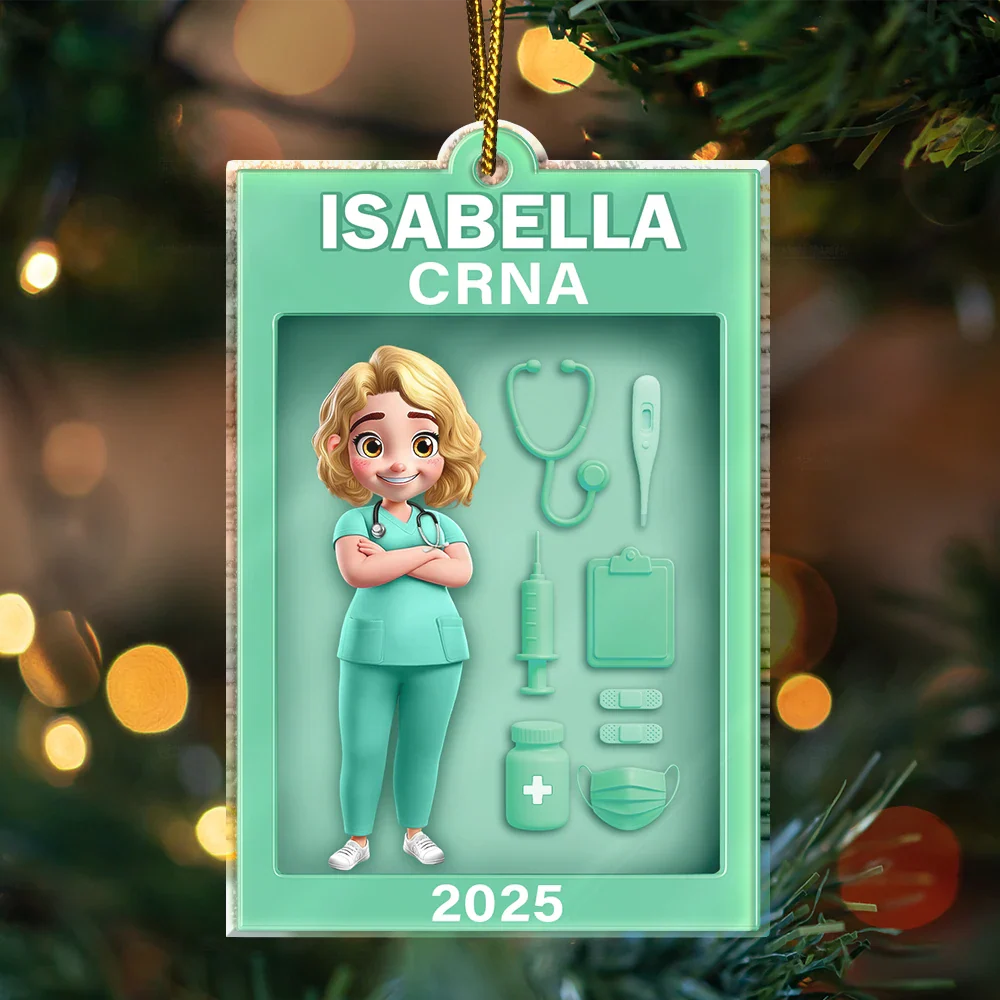3D Effect Nurse Toy Box - Personalized Custom Shaped Acrylic Ornament - Image 3