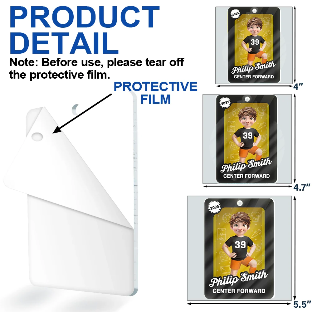 3D Effect Soccer Player Toy Box - Personalized Custom Shaped Acrylic Ornament - Image 6