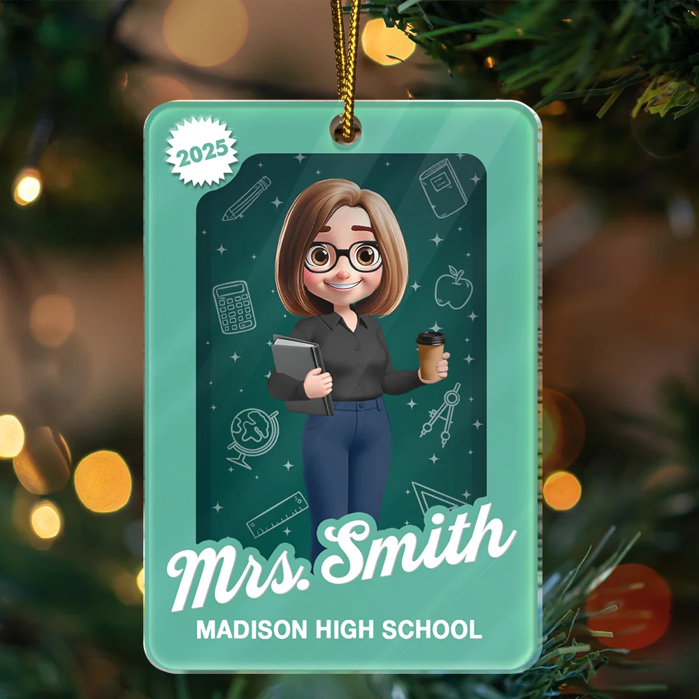 3D Effect Teacher Toy Box - Personalized Custom Shaped Acrylic Ornament - Image 3