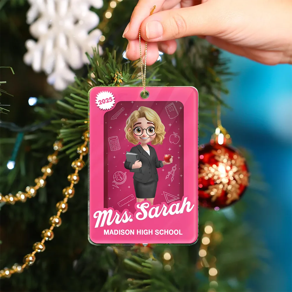 3D Effect Teacher Toy Box - Personalized Custom Shaped Acrylic Ornament - Image 4