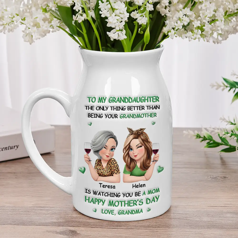 3D Effect The Only Thing Better Than Being Your Mother Grandma - Personalized Ceramic Flower Vase - Image 2