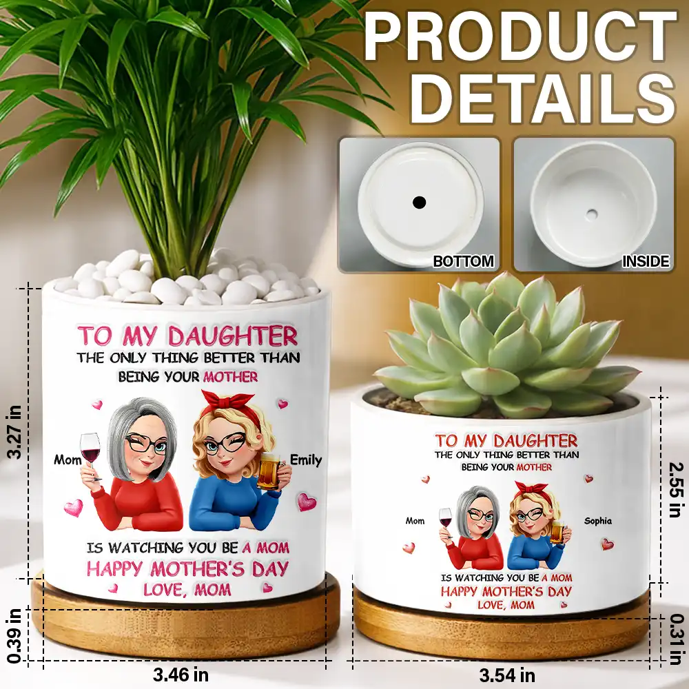 3D Effect The Only Thing Better Than Being Your Mother Grandma - Personalized Ceramic Plant Pot - Image 5