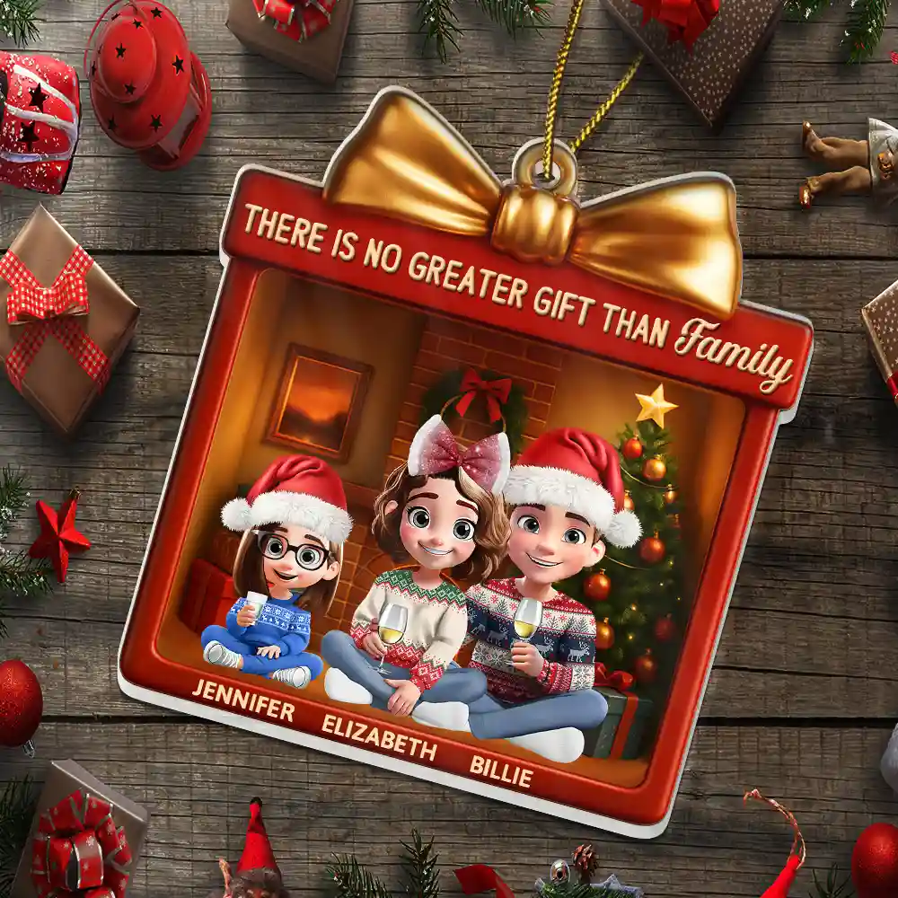 3D Effect There Is No Greater Gift Than Family - Personalized Custom Shaped Acrylic Ornament - Image 5