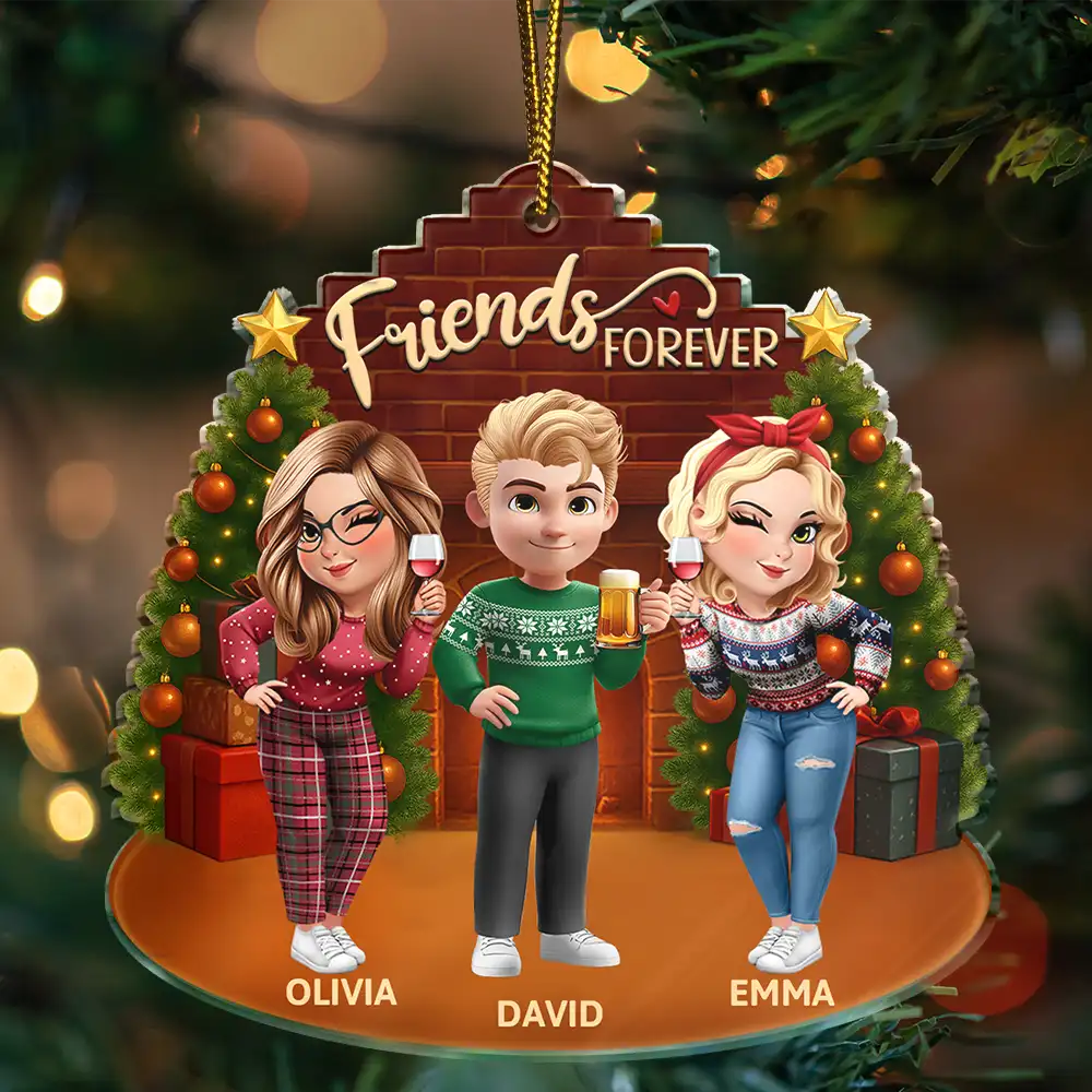 3D Effect Turban Woman Besties Forever - Personalized Custom Shaped Acrylic Ornament - Image 4