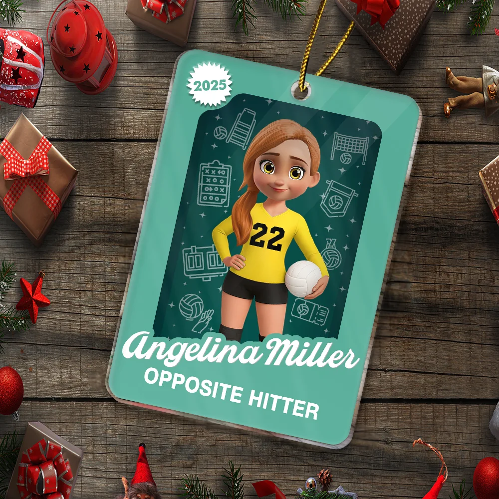 3D Effect Volleyball Player Toy Box - Personalized Custom Shaped Acrylic Ornament - Image 5