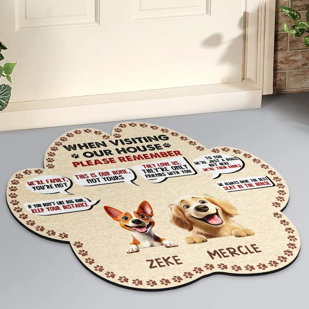 3D Effect When Visiting Our House - Personalized Custom Shaped Doormat - Image 2