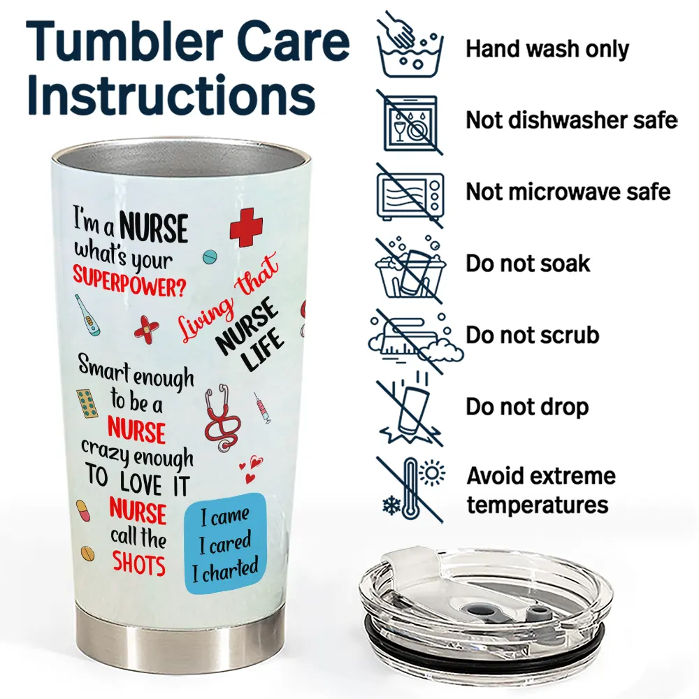 3D Effect World's Best Nurse - Personalized Tumbler - Image 5