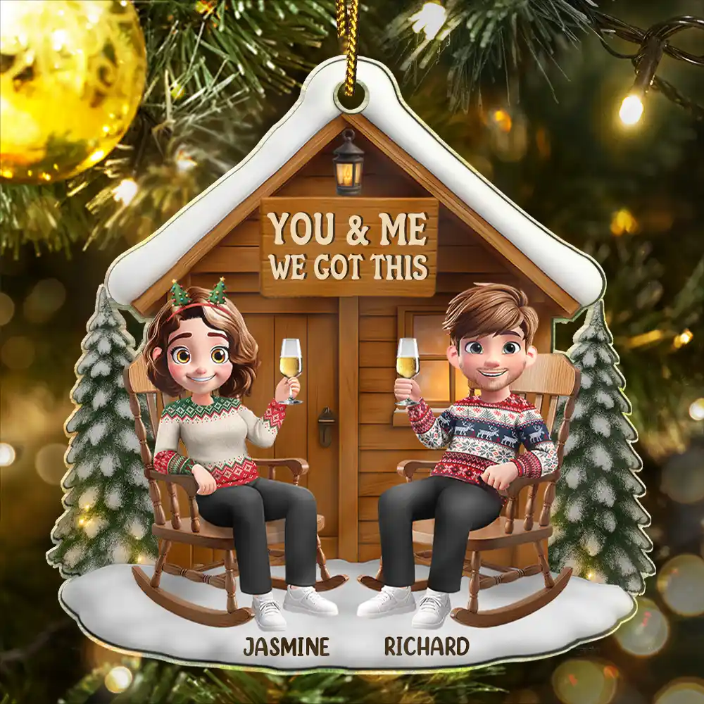 3D Effect You And Me We Got This - Personalized Custom Shaped Acrylic Ornament - Image 2