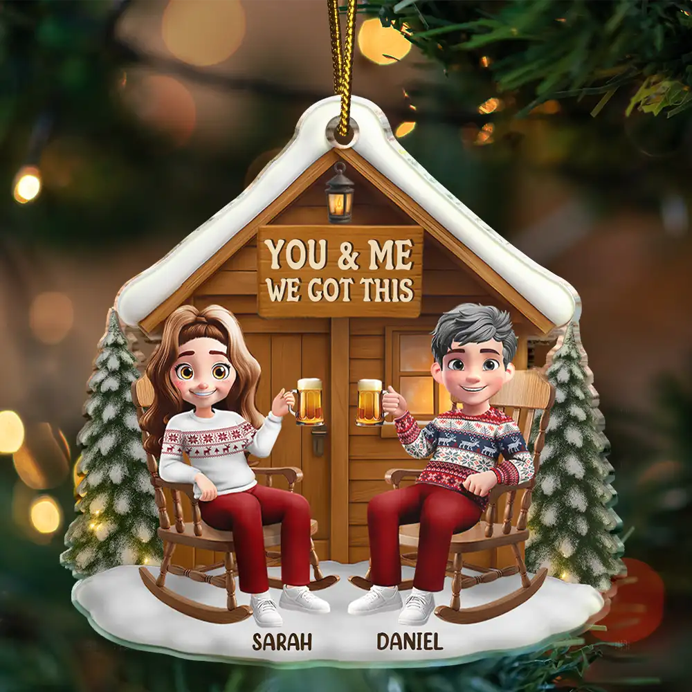 3D Effect You And Me We Got This - Personalized Custom Shaped Acrylic Ornament - Image 4