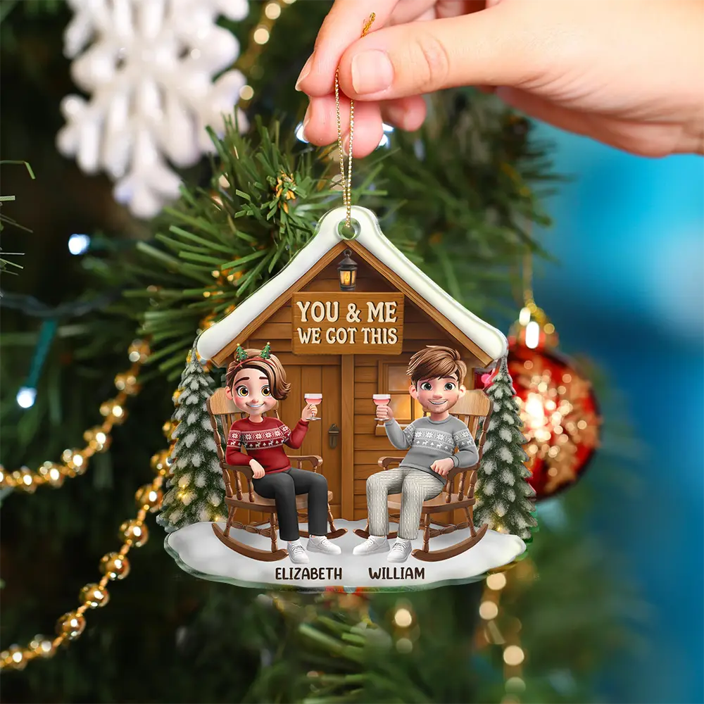 3D Effect You And Me We Got This - Personalized Custom Shaped Acrylic Ornament - Image 5