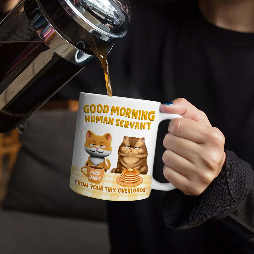 3D Effect Your Tiny Furry Overlords - Personalized White Edge-to-Edge Mug - Image 4
