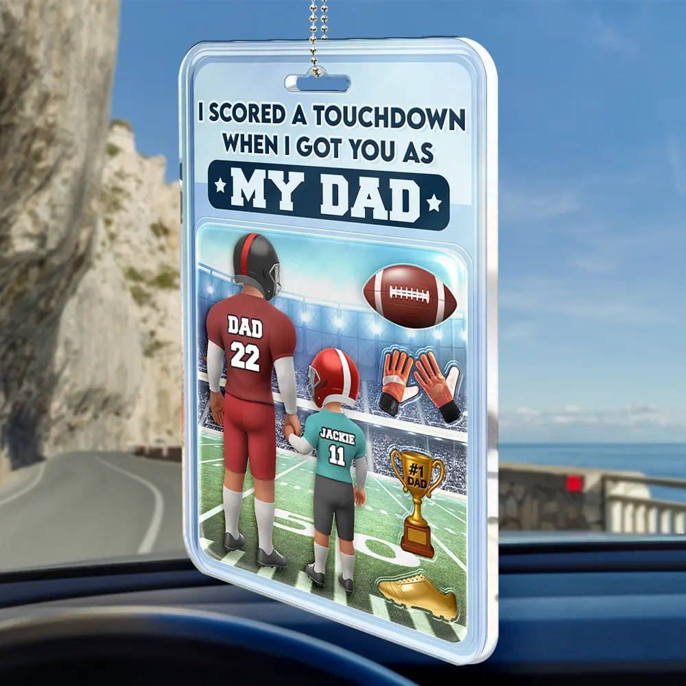 3D Figure American Football I Got You As My Dad - Personalized Acrylic Car Hanger - Image 2