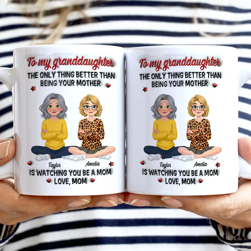 3D Inflated Effect Daughter Son The Only Thing Better Than Being Your Mother Father - Personalized White Edge-to-Edge Mug - Image 2