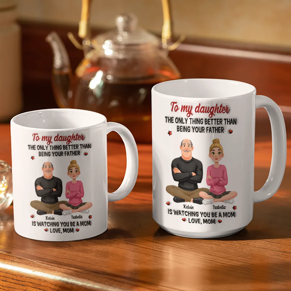 3D Inflated Effect Daughter Son The Only Thing Better Than Being Your Mother Father - Personalized White Edge-to-Edge Mug - Image 3