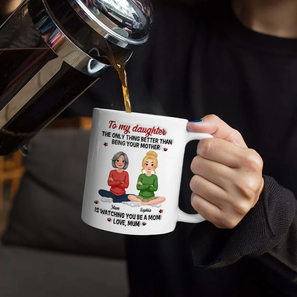 3D Inflated Effect Daughter Son The Only Thing Better Than Being Your Mother Father - Personalized White Edge-to-Edge Mug - Image 4