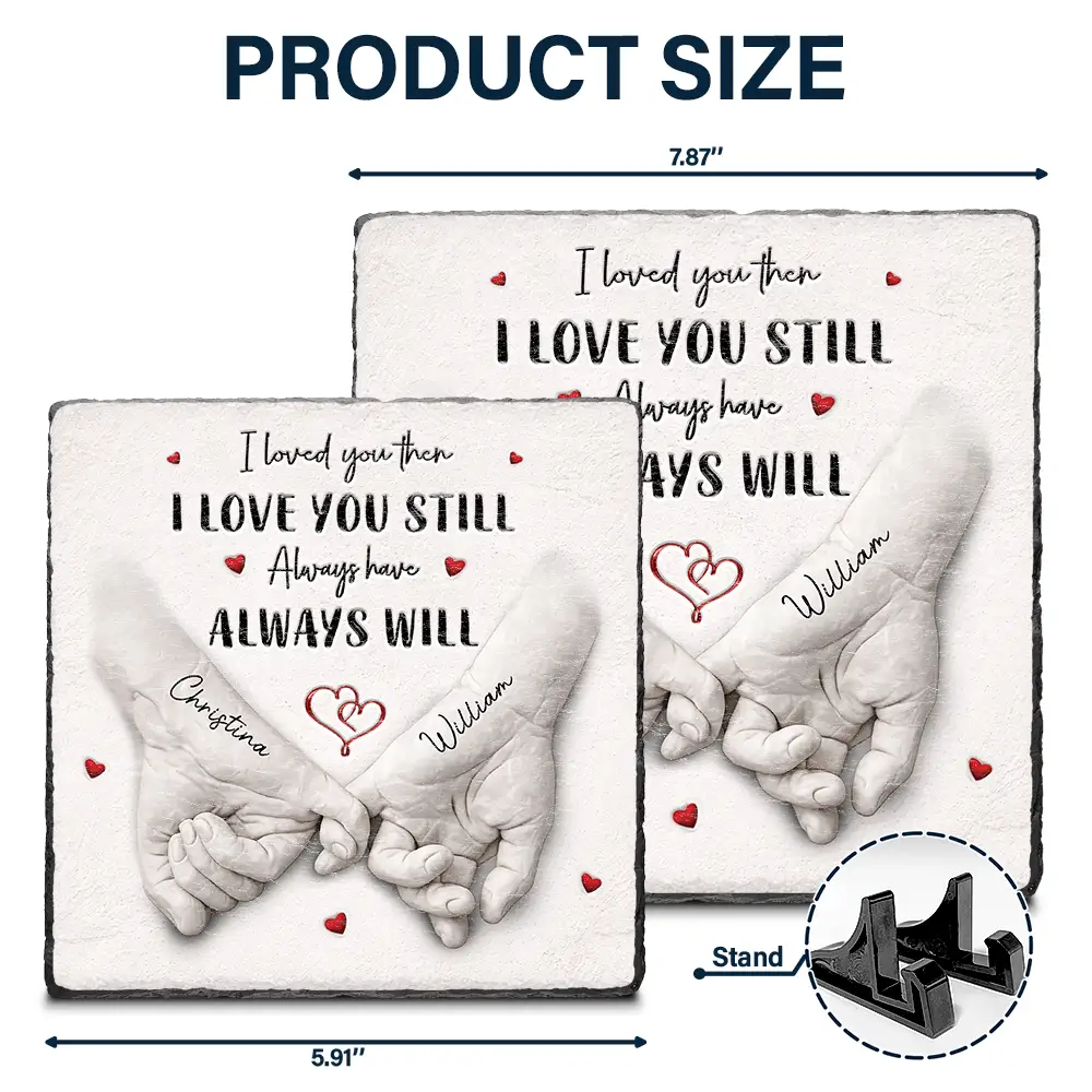 3D Inflated Effect Printed Couple Loved You Then Love You Still - Personalized Rectangle Memorial Garden Stone - Image 5