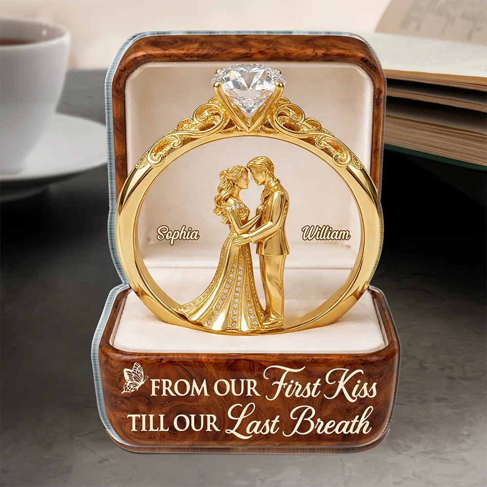 3D Inflated Effect Printed Wedding Couple From Our First Kiss - Personalized Custom Shaped Acrylic Plaque - Image 4