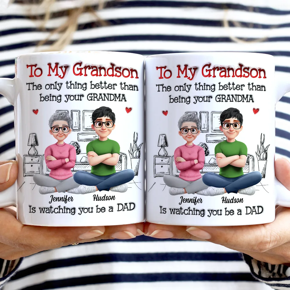 3D Inflated Printed Son The Only Thing Better Than Being Your Father - Personalized White Edge-to-Edge Mug - Image 2