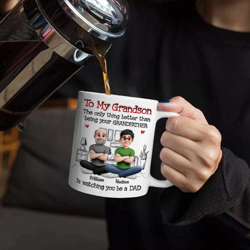 3D Inflated Printed Son The Only Thing Better Than Being Your Father - Personalized White Edge-to-Edge Mug - Image 4