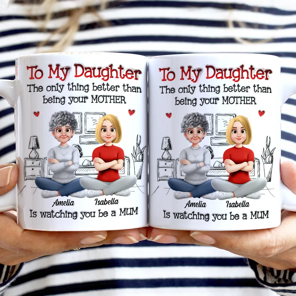 3D Inflated Printed The Only Thing Better Than Being Your Father - Personalized White Edge-to-Edge Mug - Image 2
