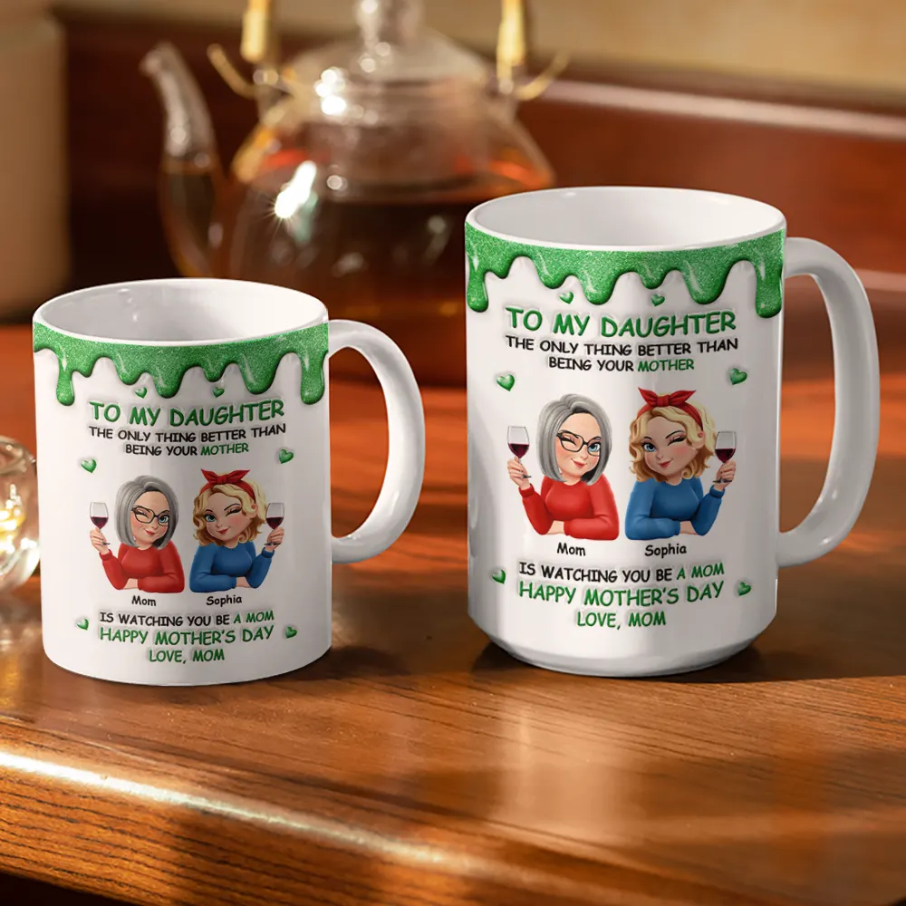 3D Inflated Printed The Only Thing Better Than Being Your Mother Grandmother - Personalized White Edge-to-Edge Mug - Image 3