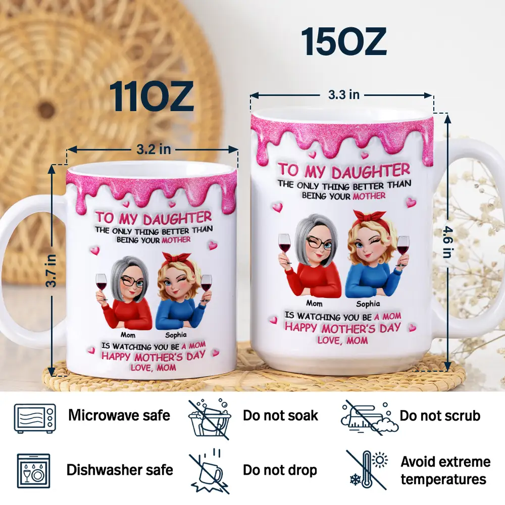 3D Inflated Printed The Only Thing Better Than Being Your Mother Grandmother - Personalized White Edge-to-Edge Mug - Image 5