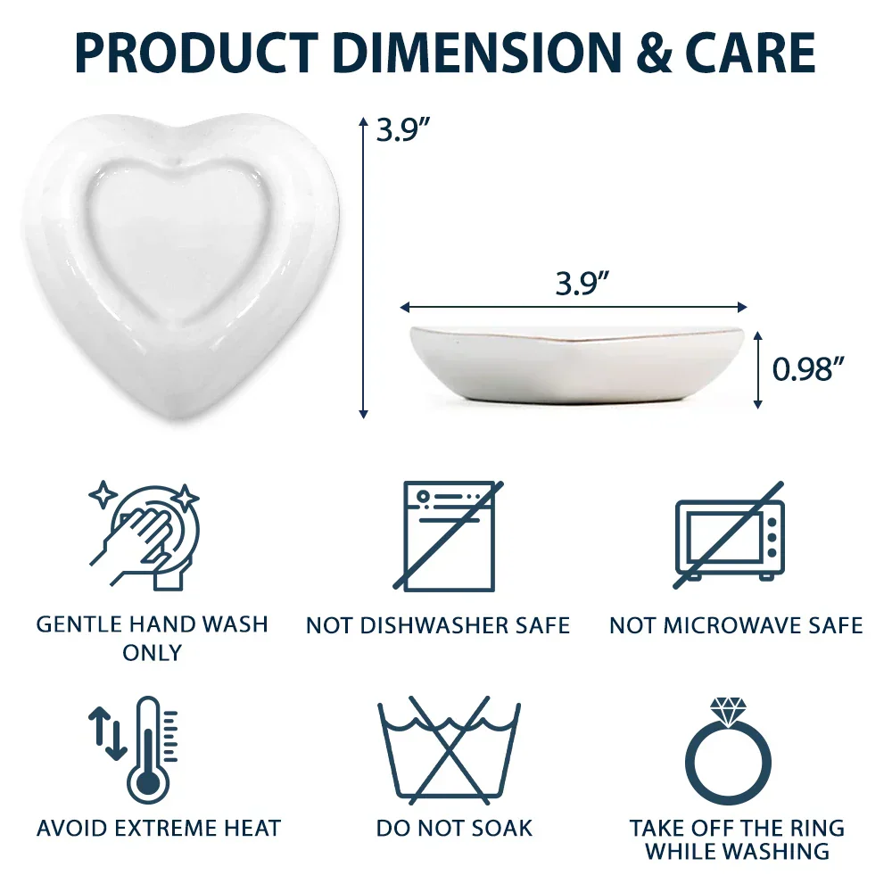 3D Metal Effect Birth Month Flowers Grandmas Moms Garden - Personalized Heart Ring Dish - Image 5
