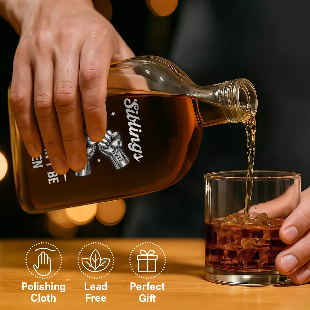 3D Metal Effect Brothers A Bond That Can't Be Broken - Personalized Whiskey Bottle - Image 6