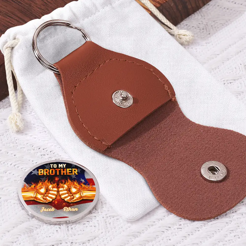 3D Metal Effect In The Darkest Hour Call On Me Brother - Personalized Leather Pocket Hug - Image 2