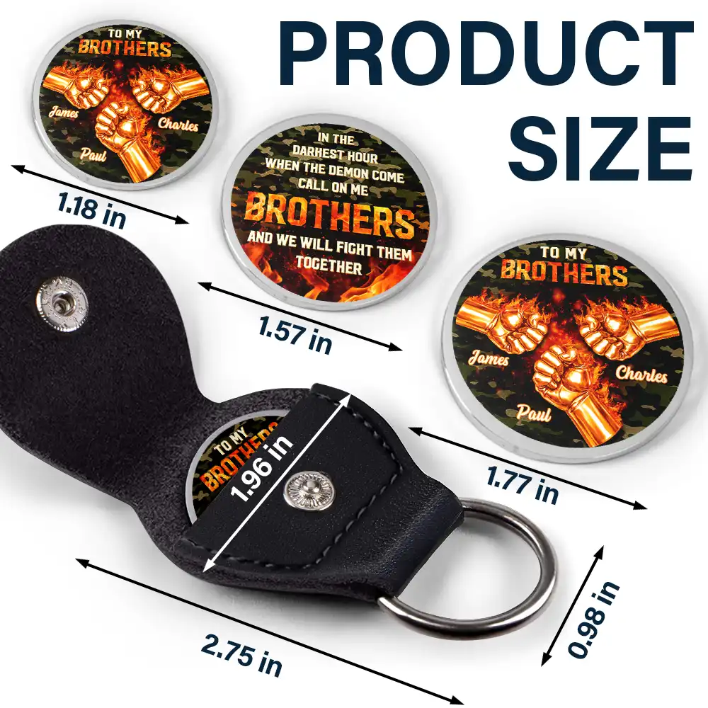 3D Metal Effect In The Darkest Hour Call On Me Brother - Personalized Leather Pocket Hug - Image 5