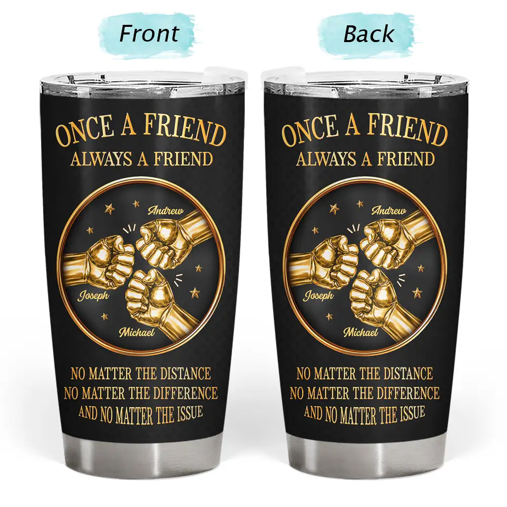 3D Metal Effect Once A Brother Always A Brother - Personalized Tumbler - Image 3