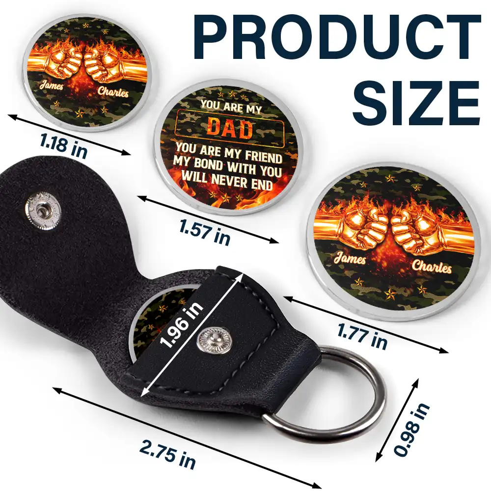 3D Metal Effect You Are My Brother My Friend - Personalized Leather Pocket Hug - Image 5