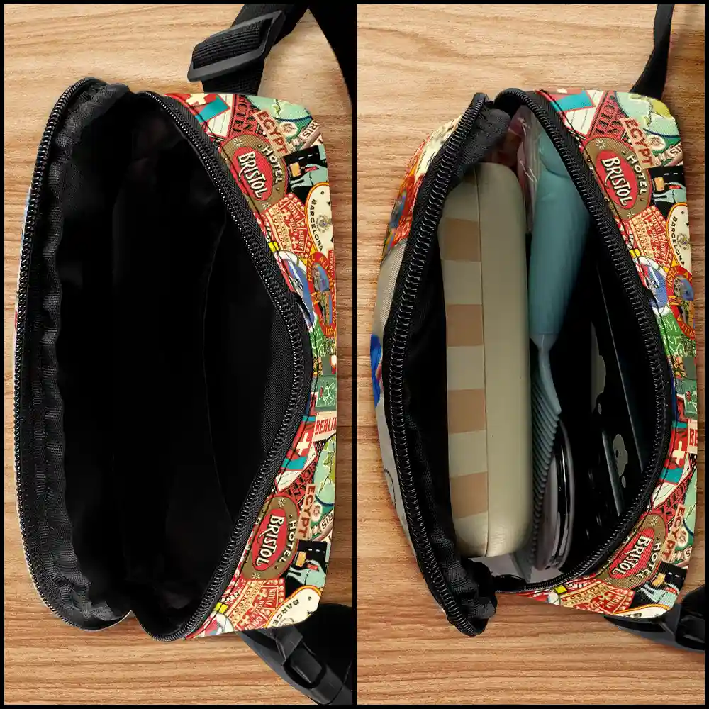 3D Person And So The Adventure Begins Travel Lover - Personalized Crossbody Belt Bag - Image 4