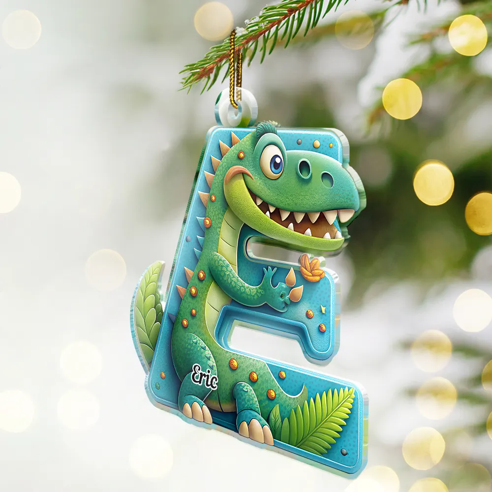 3D Race Car Truck Dinosaur Mermaid Alphabet - Personalized Custom Shaped Acrylic Ornament - Image 3