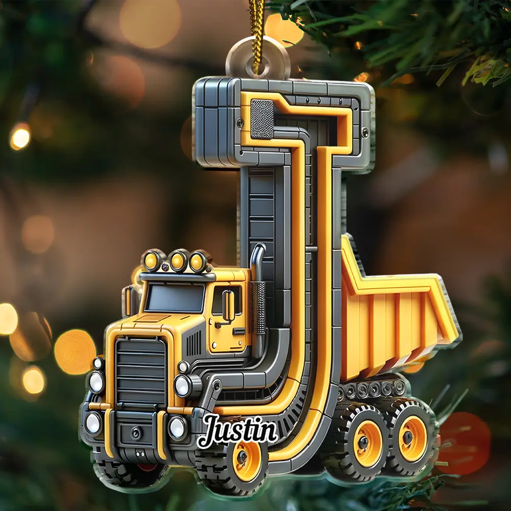 3D Race Car Truck Dinosaur Mermaid Alphabet - Personalized Custom Shaped Acrylic Ornament - Image 4