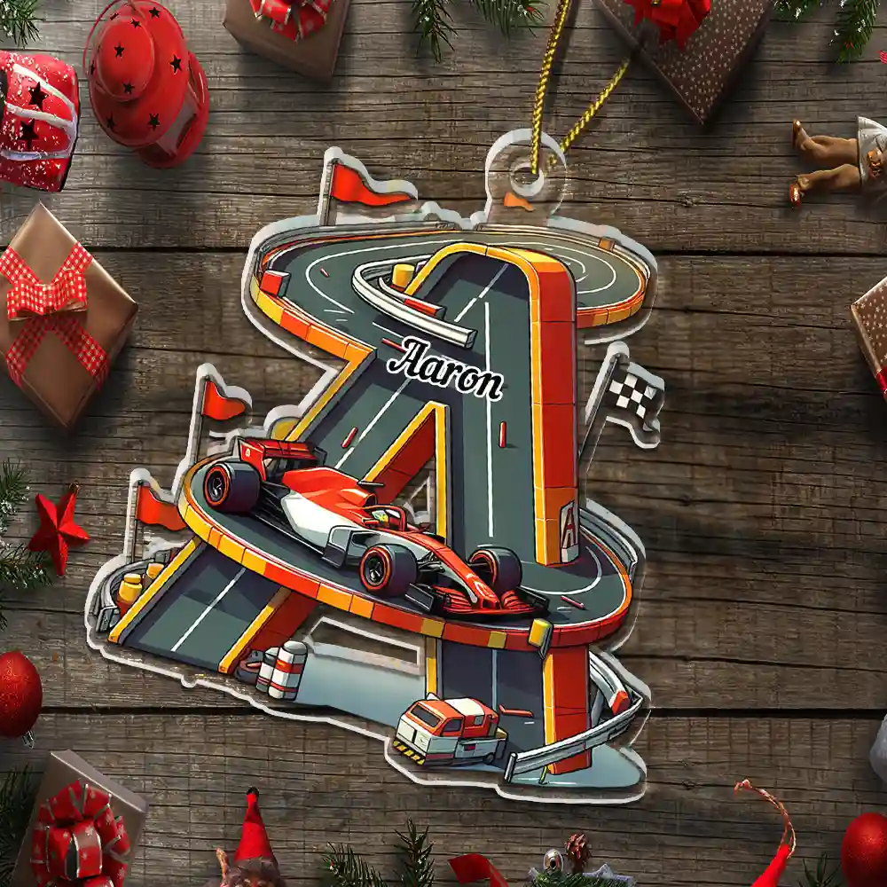 3D Race Car Truck Dinosaur Mermaid Alphabet - Personalized Custom Shaped Acrylic Ornament - Image 6
