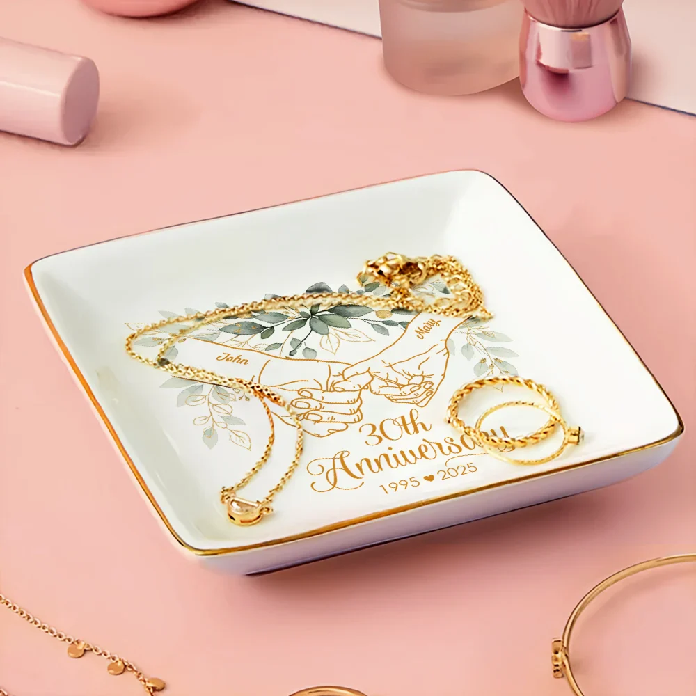 50th Anniversary Forever Holding Hands - Personalized Ring Dish - Image 3
