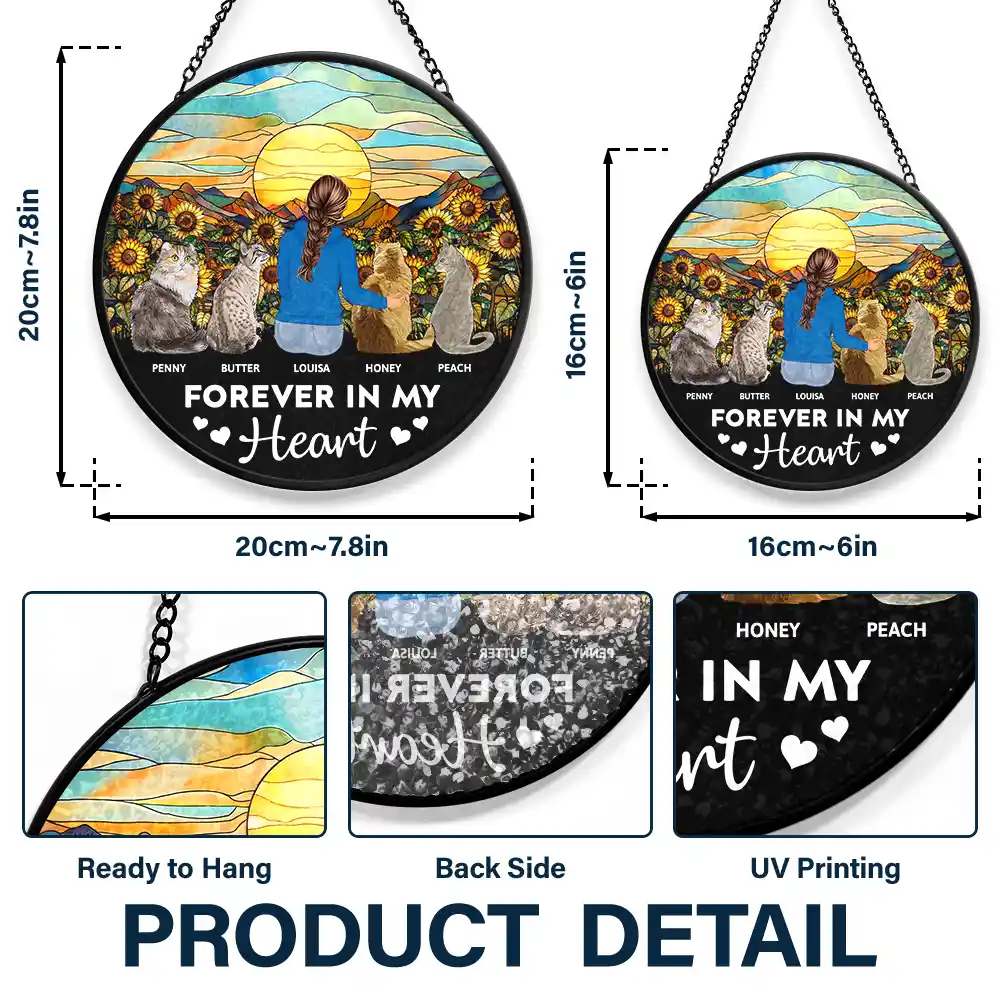 A Bond That Can't Be Broken Cat - Personalized Stained Glass Window Hanging Suncatcher - Image 3