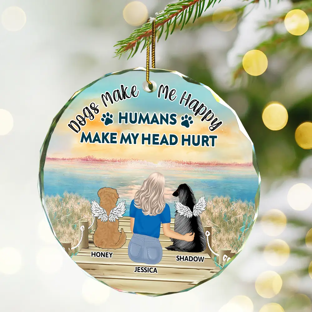 A Bond That Can't Be Broken Dog Christmas - Personalized Circle Glass Ornament - Image 2