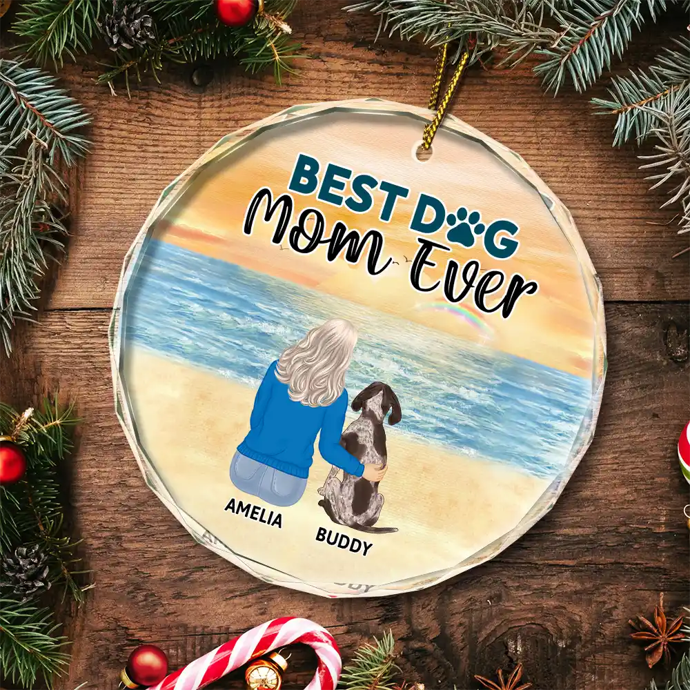 A Bond That Can't Be Broken Dog Christmas - Personalized Circle Glass Ornament - Image 5