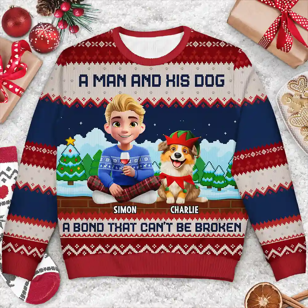 A Bond That Can't Be Broken Dog Lover - Personalized Unisex Ugly Sweater - Image 3