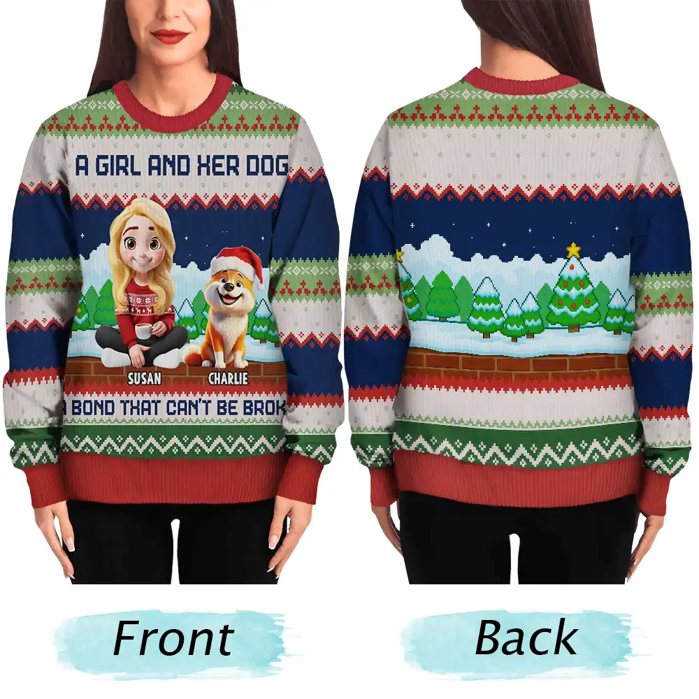 A Bond That Can't Be Broken Dog Lover - Personalized Unisex Ugly Sweater - Image 5