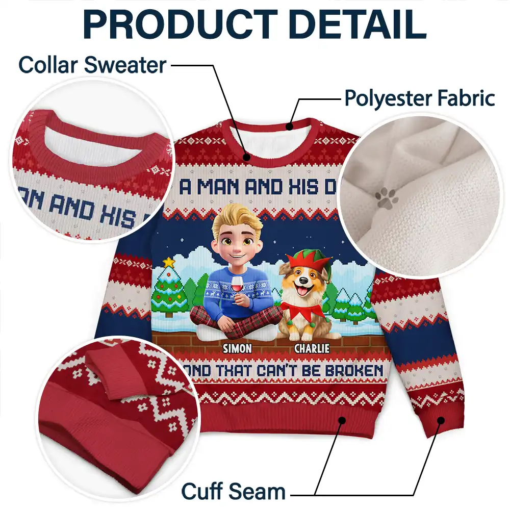 A Bond That Can't Be Broken Dog Lover - Personalized Unisex Ugly Sweater - Image 6