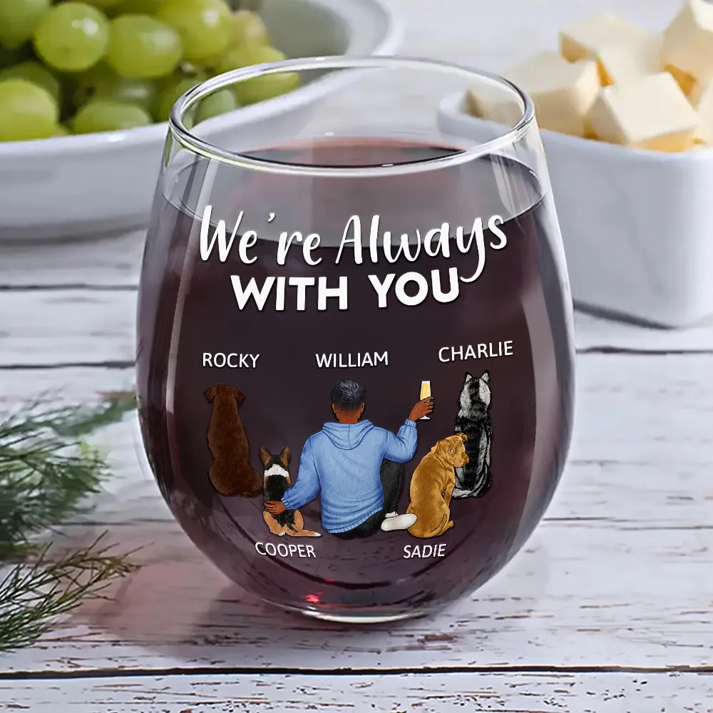 A Bond That Can't Be Broken Dog Mom Dog Dad Pet Lovers - Personalized Stemless Wine Glass - Image 6