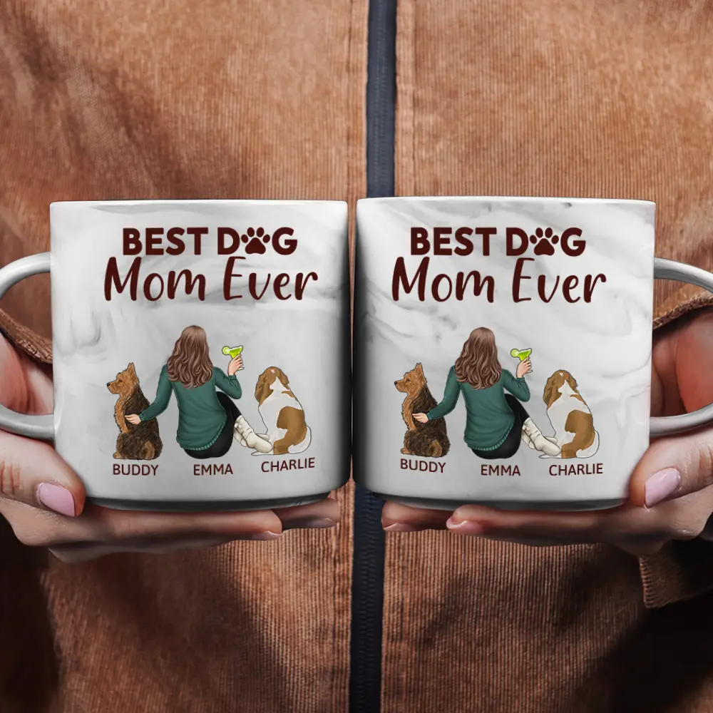 A Bond That Can't Be Broken Dog Mom - Personalized Marble Mug - Image 2