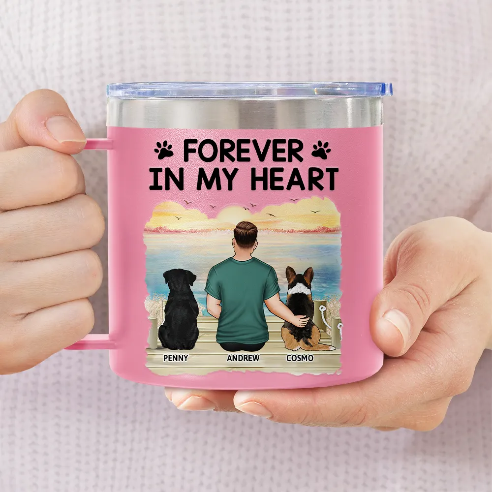 A Bond That Can't Be Broken Dog - Personalized 14oz Stainless Steel Tumbler With Handle - Image 3
